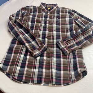 Analog Plaid Long Sleeve Button Down Shirt Size XL